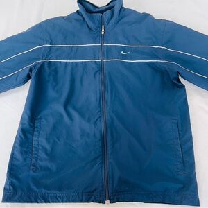 Nike Vintage Y2K Navy & White Windbreaker Jacket Mini Swoosh Mens Size Large